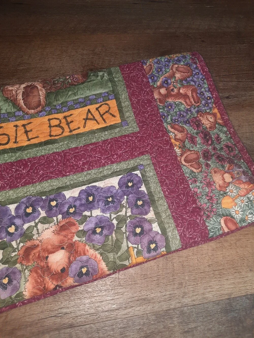 Floral Garden Party Small Teddy Bear Quilt- Daisy, Lily, Pansy, Poppy